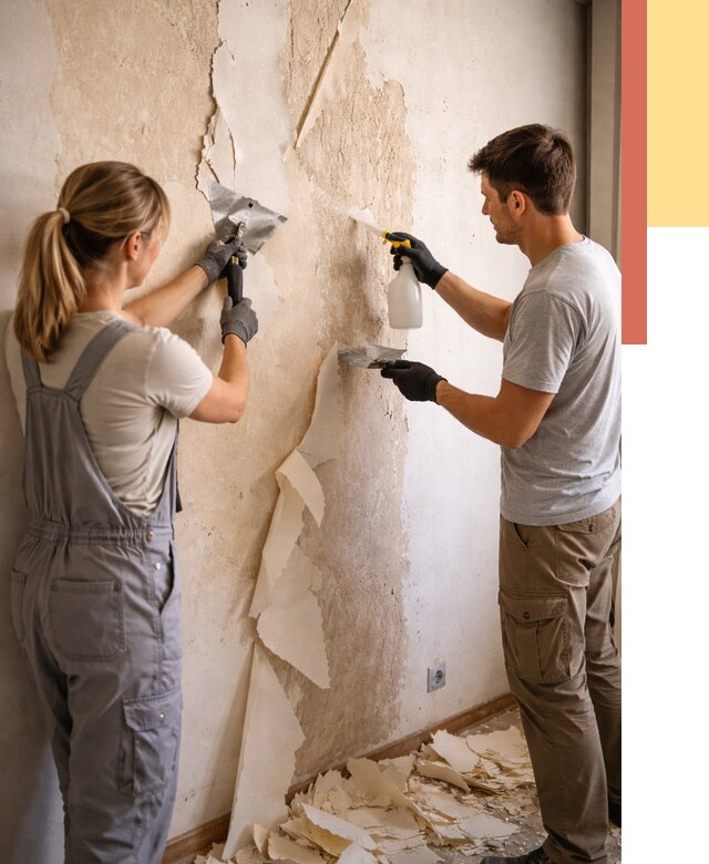 Снятие старых обоев в Владикавказе от 5412 руб. под ключ недорого | ОТДЕЛОЧНИК-Вкз