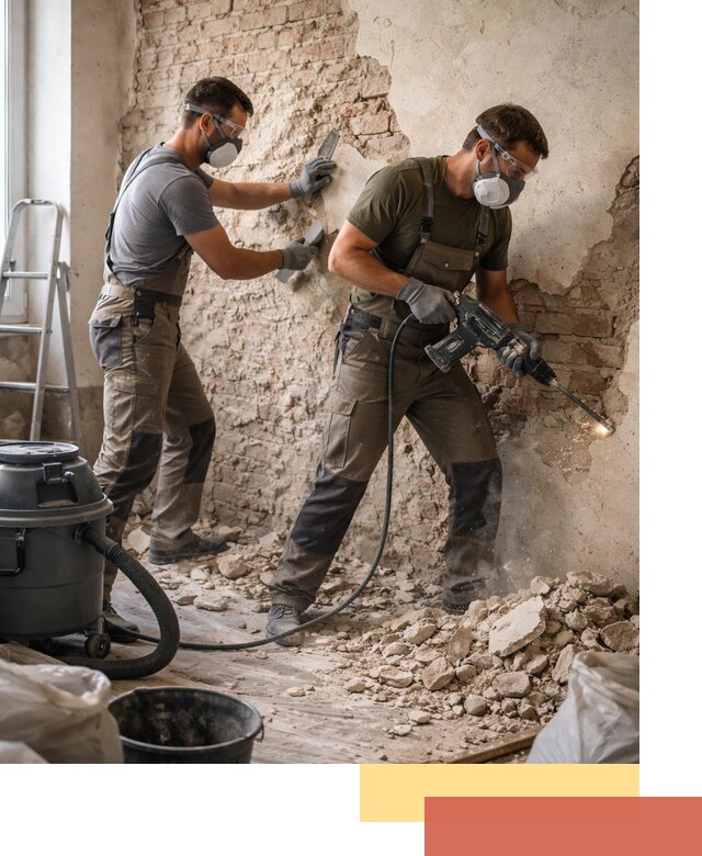 Демонтаж штукатурки со стен в Владикавказе быстро и аккуратно