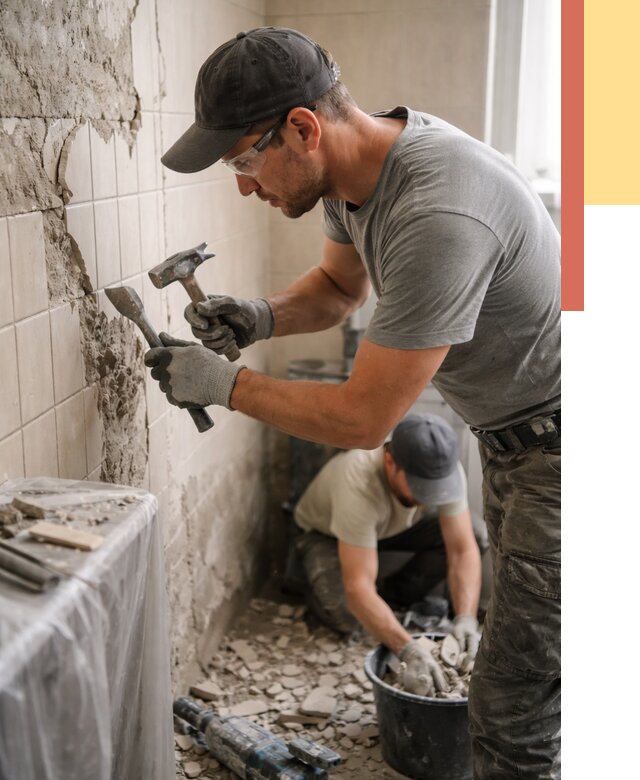 Демонтаж плитки со стен в Владикавказе от 876 руб. — быстро и недорого | ОТДЕЛОЧНИК-Вкз