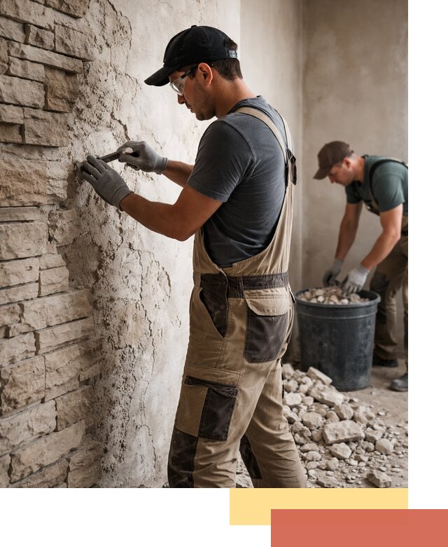 Демонтаж декоративного камня в Владикавказе профессионально и безопасно