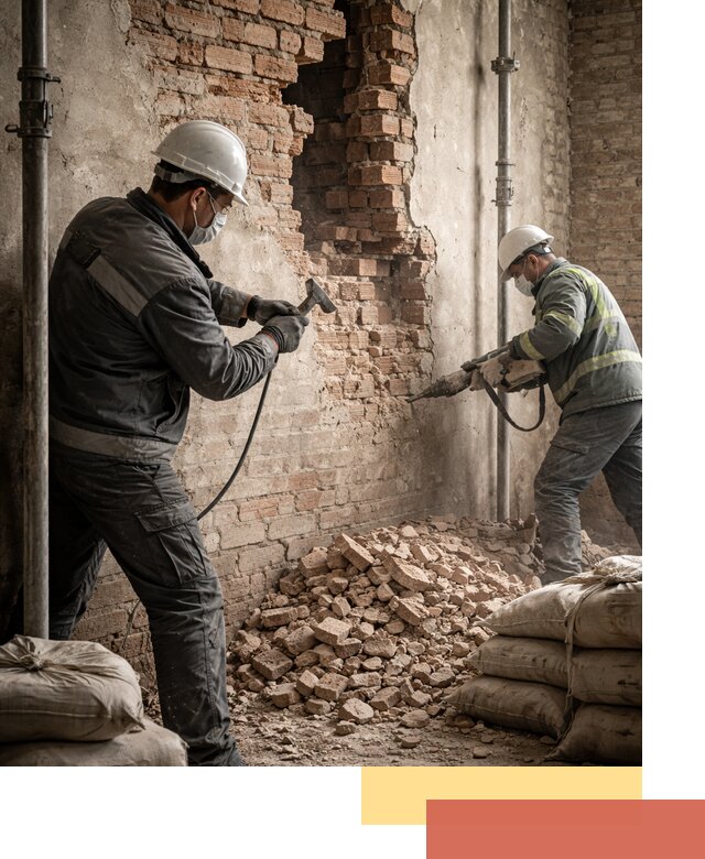 Демонтаж кирпичных стен в Владикавказе быстро и безопасно