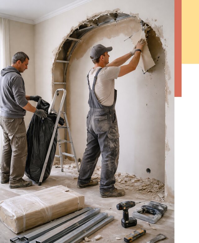 Демонтаж арки из гипсокартона в Владикавказе от 3608 руб. — услуги под ключ | ОТДЕЛОЧНИК-Вкз