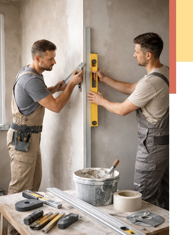 Выведение углов стен в Владикавказе от 1907 руб. быстро и недорого | ОТДЕЛОЧНИК-Вкз