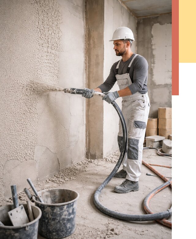 Машинная штукатурка стен в Владикавказе под ключ от 6700 руб./м2 | ОТДЕЛОЧНИК-Вкз