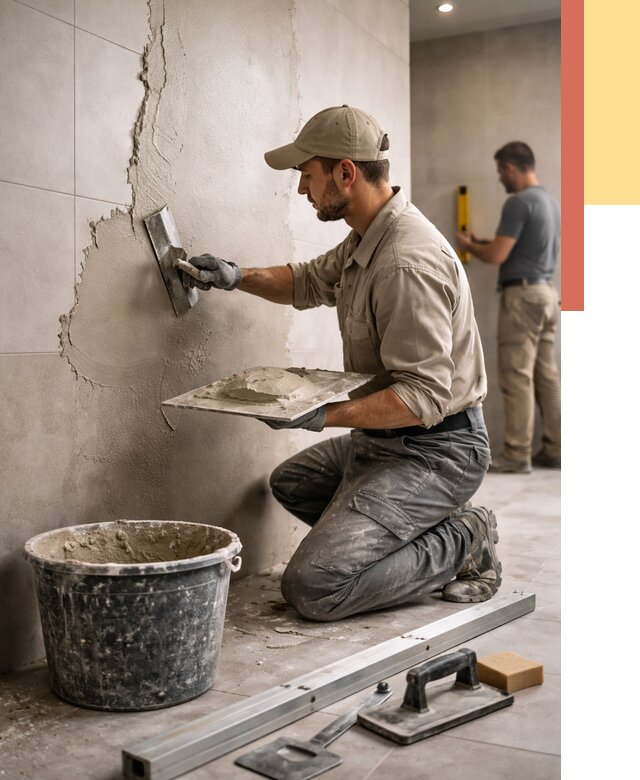 Штукатурка стен в ванной в Владикавказе от 4639 руб./м² — выравнивание под ключ | ОТДЕЛОЧНИК-Вкз