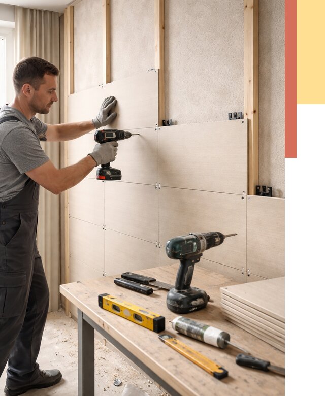 Монтаж МДФ панелей на стены в Владикавказе от 1289 руб. под ключ | ОТДЕЛОЧНИК-Вкз