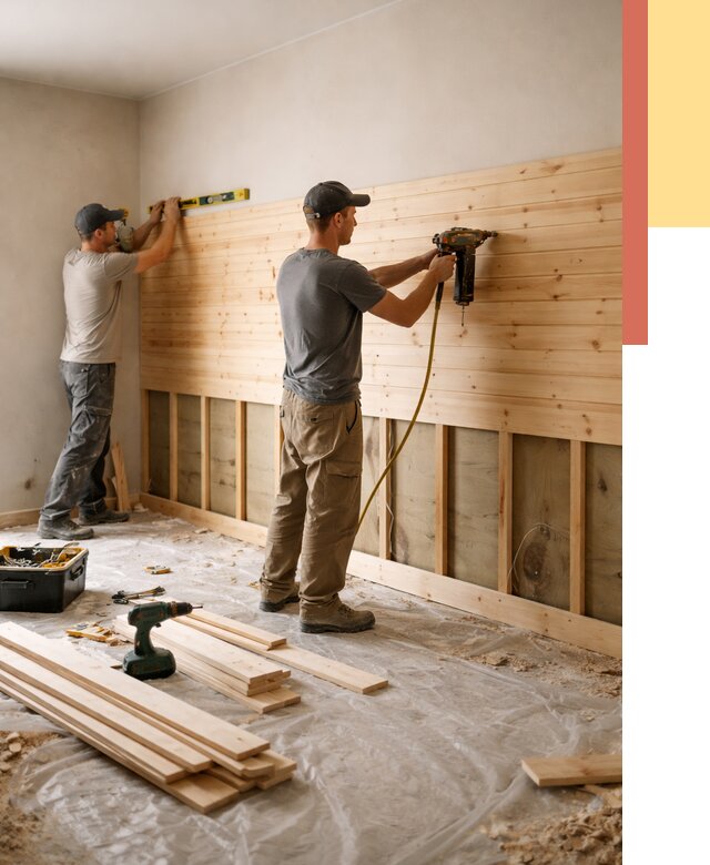 Монтаж деревянной вагонки на стены в Владикавказе от 7731 руб. | Услуги монтажа вагонки | ОТДЕЛОЧНИК-Вкз