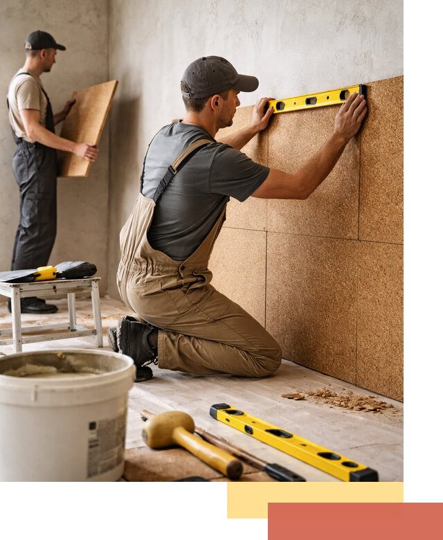 Монтаж пробковых панелей на стены в Владикавказе быстро и качественно