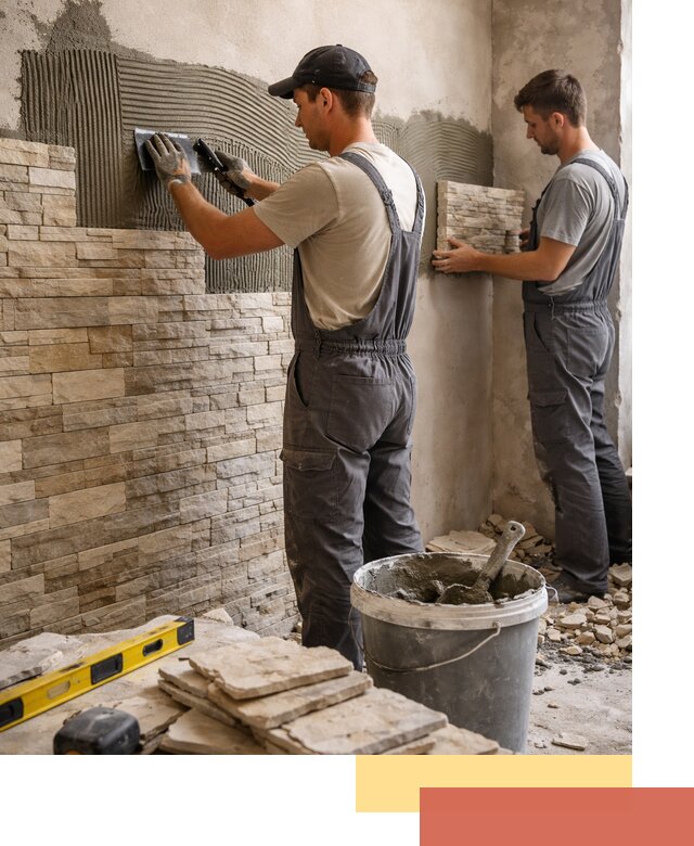 Монтаж искусственного камня в Владикавказе — облицовка стен и фасадов