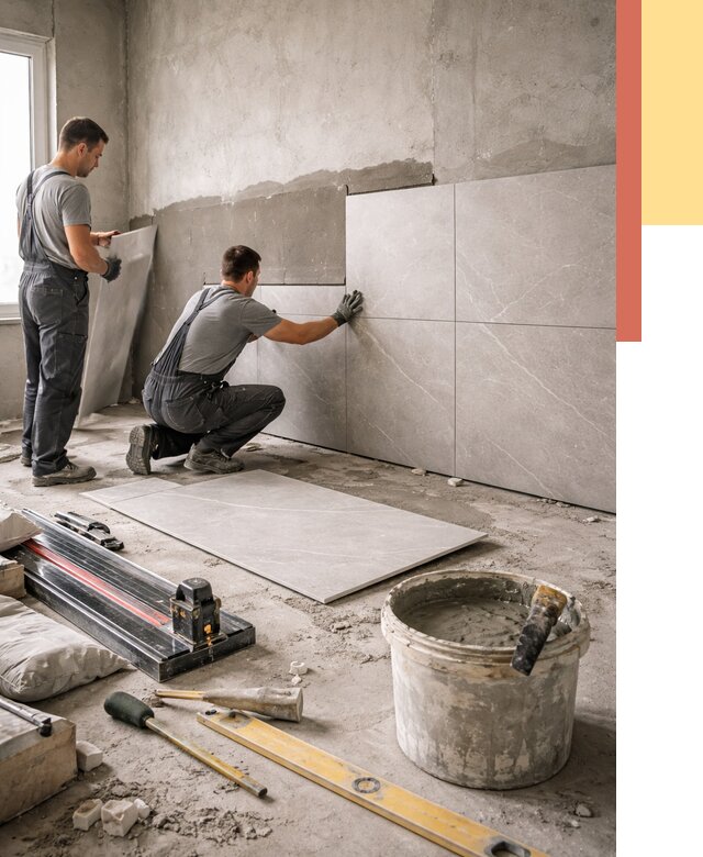 Облицовка стен керамогранитом в Владикавказе от 4329 руб./м² — услуги под ключ | ОТДЕЛОЧНИК-Вкз