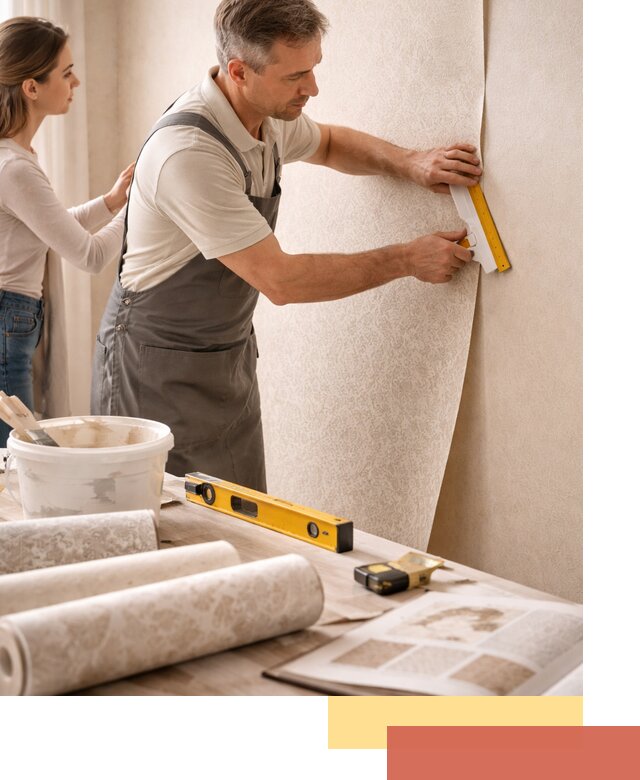 Поклейка обоев с подбором рисунка в Владикавказе