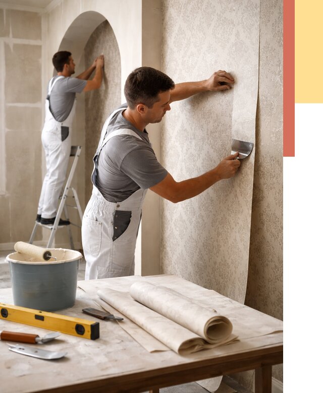 Поклейка обоев на сложные стены в Владикавказе от 2886 руб. под ключ | ОТДЕЛОЧНИК-Вкз