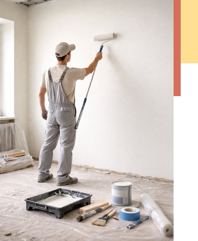 Покраска стен водоэмульсионной краской в Владикавказе от 464 руб. за м² | ОТДЕЛОЧНИК-Вкз