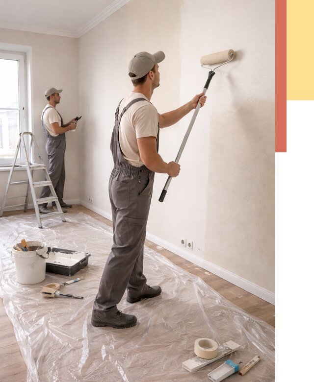 Покраска стен акриловой краской в Владикавказе от 3608 руб./м² — быстро и недорого | ОТДЕЛОЧНИК-Вкз