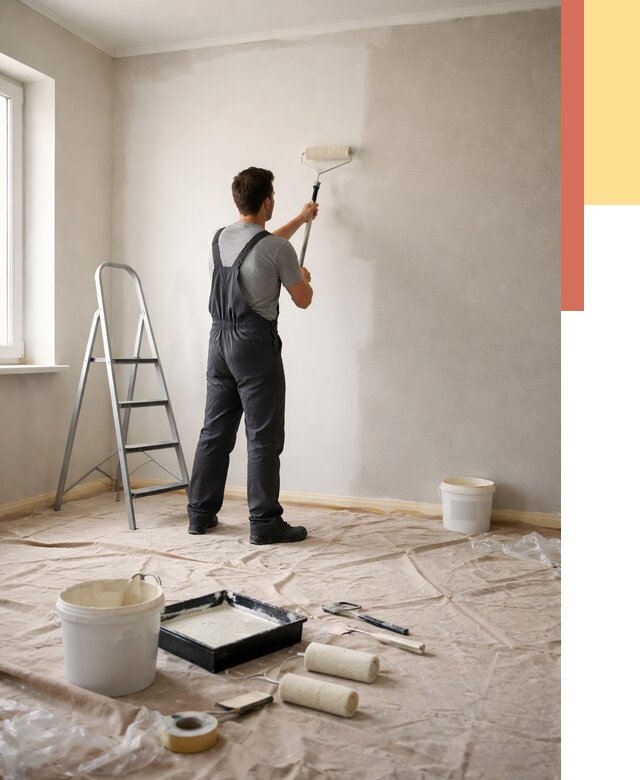 Покраска стен моющейся краской в Владикавказе от 361 руб./м² — быстро и недорого | ОТДЕЛОЧНИК-Вкз