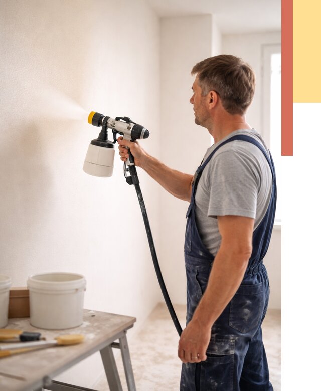 Покраска стен краскопультом в Владикавказе от 7731 руб. — механизированная покраска | ОТДЕЛОЧНИК-Вкз