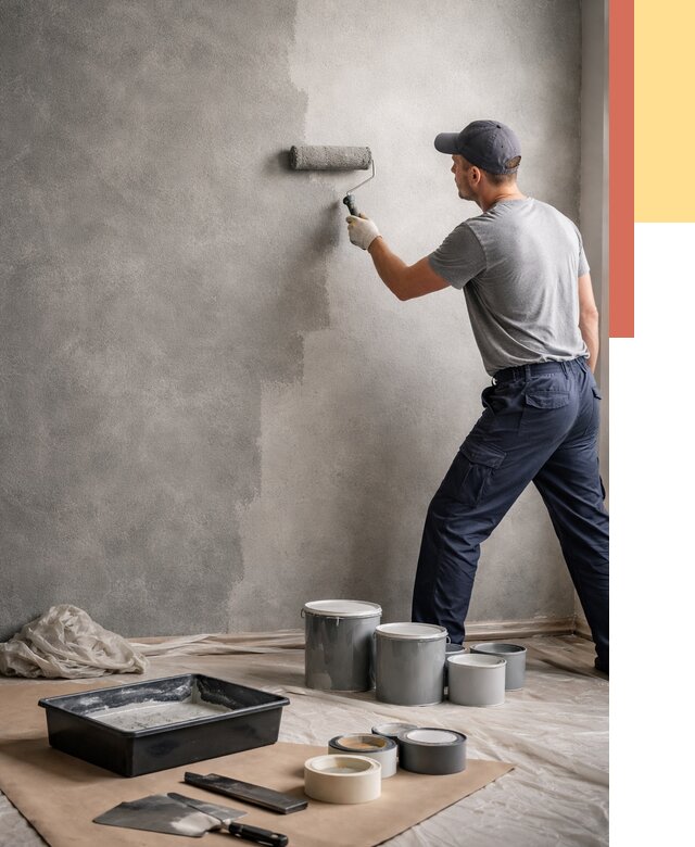 Покраска стен под бетон в Владикавказе от 670 руб. за м2 — быстро и недорого | ОТДЕЛОЧНИК-Вкз