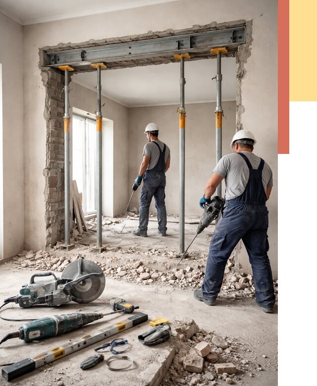 Прорезка проема в стене в Владикавказе от 4639 руб. — быстро и недорого | ОТДЕЛОЧНИК-Вкз