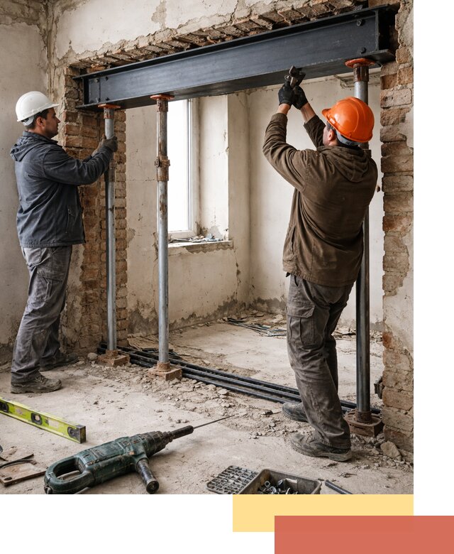 Усиление проема в стене в Владикавказе для расширения и безопасности