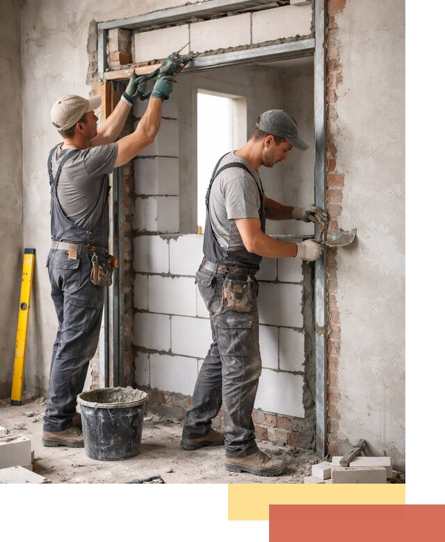 Закладка дверного проема под ключ в Владикавказе: демонтаж, монтаж, отделка