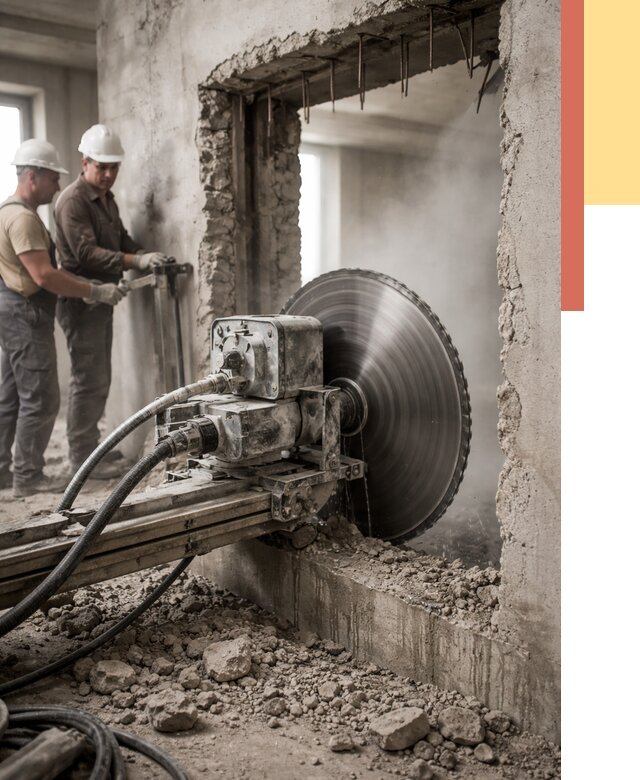 Алмазная резка проемов в Владикавказе от 4639 руб. быстро и недорого | ОТДЕЛОЧНИК-Вкз