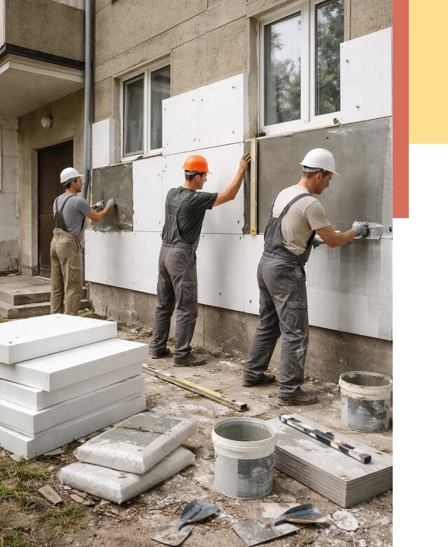 Утепление стен пенопластом в Владикавказе от 1804 руб. — недорого и под ключ | ОТДЕЛОЧНИК-Вкз