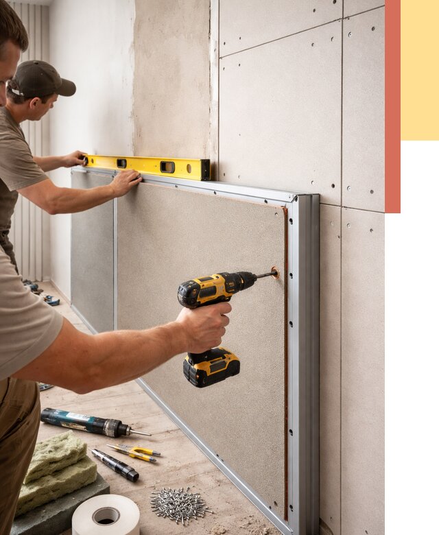 Шумоизоляция стен панелями ЗИПС в Владикавказе от 2268 руб./м² под ключ | ОТДЕЛОЧНИК-Вкз