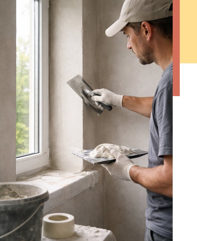 Штукатурка откосов в Владикавказе от 4639 руб/м² — услуги и выравнивание под ключ | ОТДЕЛОЧНИК-Вкз