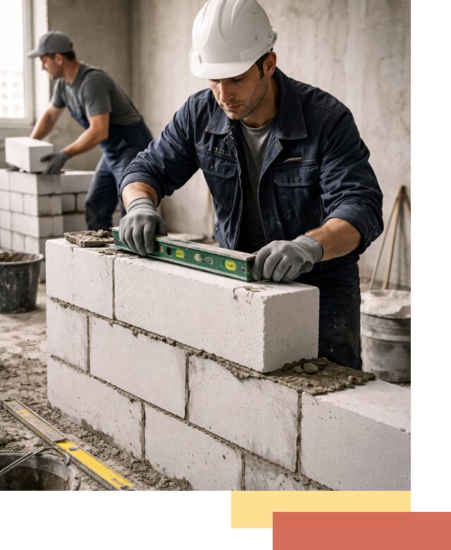 Кладка перегородок из пеноблока под ключ в Владикавказе