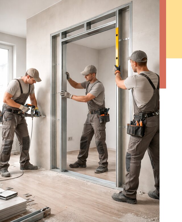 Устройство дверного проема в перегородке в Владикавказе от 4639 руб. под ключ | ОТДЕЛОЧНИК-Вкз