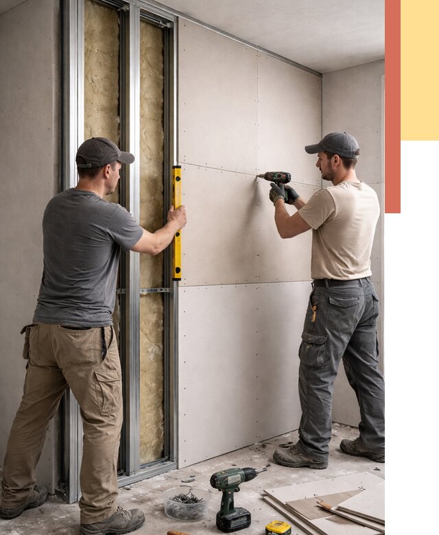 Монтаж двухслойной перегородки из гипсокартона в Владикавказе от 1495 руб. | ОТДЕЛОЧНИК-Вкз