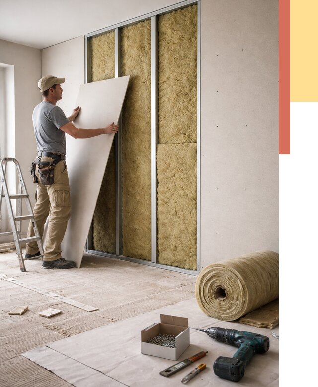 Перегородка из гипсокартона с шумоизоляцией в Владикавказе от 3216 руб. | ОТДЕЛОЧНИК-Вкз