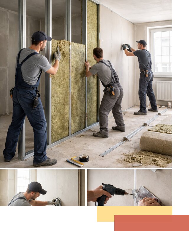 Перегородка из гипсокартона с шумоизоляцией в Владикавказе — монтаж под ключ