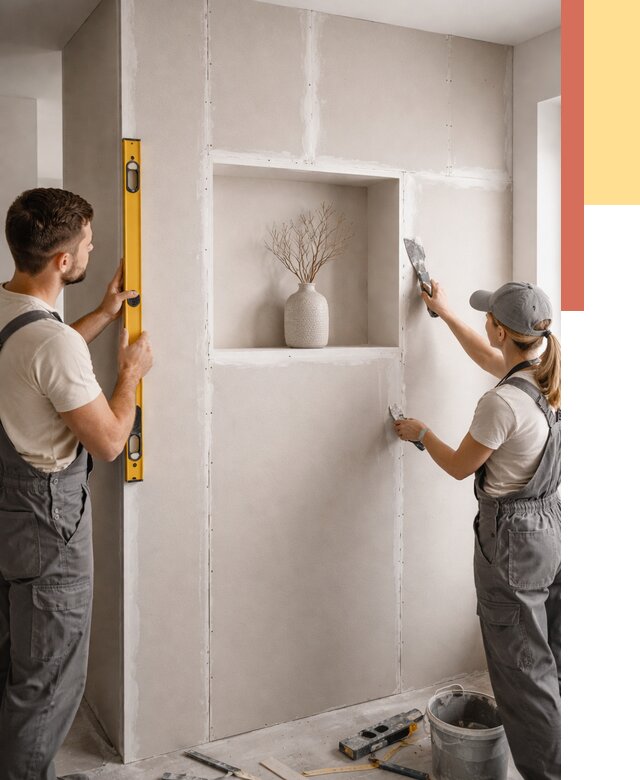 Перегородка из гипсокартона с нишей в Владикавказе от 3350 руб. под ключ | ОТДЕЛОЧНИК-Вкз