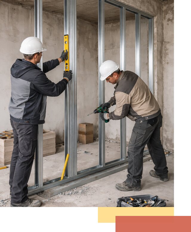 Монтаж каркаса перегородки из профиля в Владикавказе