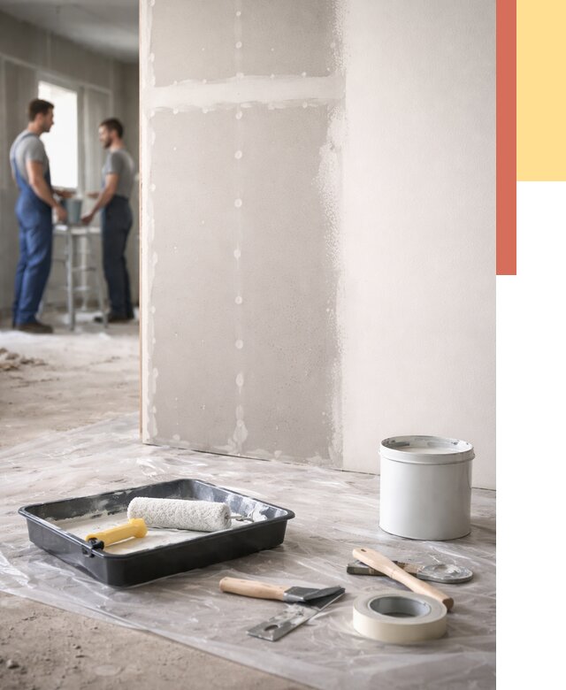 Покраска перегородок из гипсокартона в Владикавказе от 4639 руб. под ключ | ОТДЕЛОЧНИК-Вкз