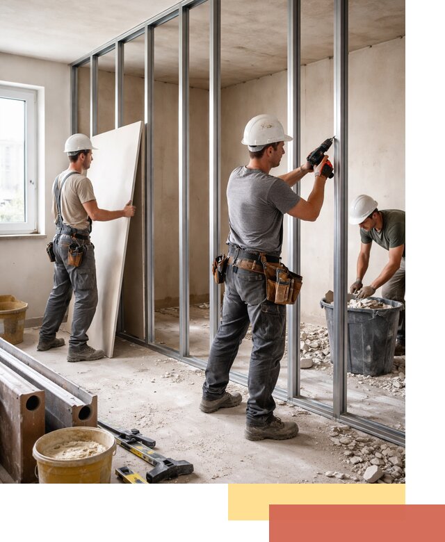 Перенос гипсокартонной перегородки в Владикавказе профессионально и быстро