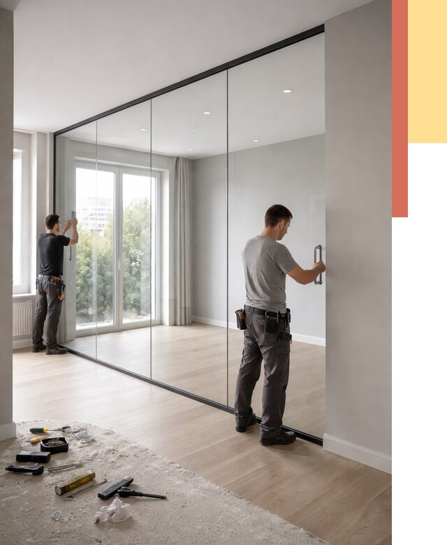 Изготовление стеклянных перегородок в Владикавказе от 12730 руб. под ключ | ОТДЕЛОЧНИК-Вкз