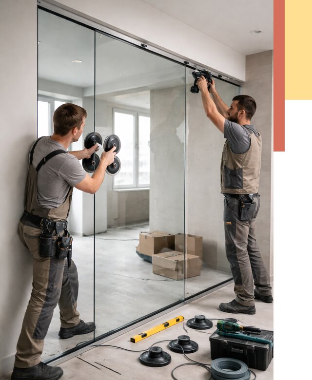 Монтаж стеклянных перегородок в Владикавказе от 6700 руб. | ОТДЕЛОЧНИК-Вкз