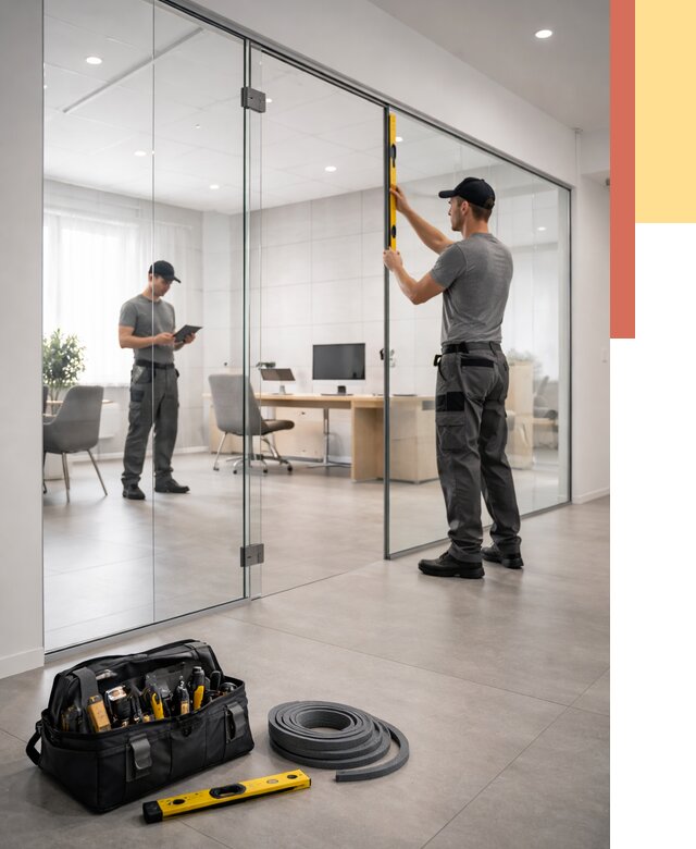 Цельностеклянные перегородки под ключ в Владикавказе от 9793 руб. — монтаж и цены | ОТДЕЛОЧНИК-Вкз