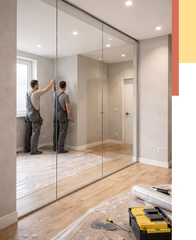 Безрамные стеклянные перегородки в Владикавказе — монтаж от 9793 руб. | ОТДЕЛОЧНИК-Вкз