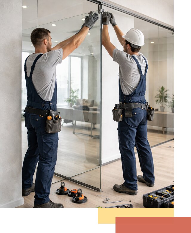 Безрамные стеклянные перегородки под ключ в Владикавказе