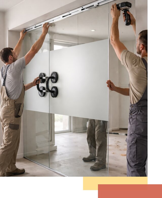 Матовые стеклянные перегородки под ключ в Владикавказе