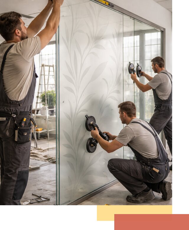 Стеклянные перегородки с рисунком на заказ в Владикавказе