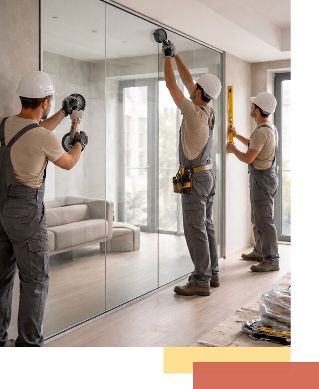 Перегородки из закаленного стекла в Владикавказе для офисов и квартир