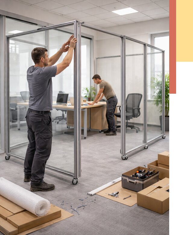 Мобильные офисные перегородки в Владикавказе от 12885 руб. — установка под ключ | ОТДЕЛОЧНИК-Вкз