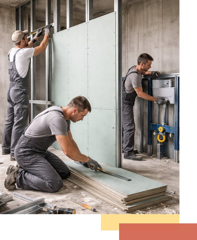 Монтаж и ремонт сантехнических перегородок в Владикавказе