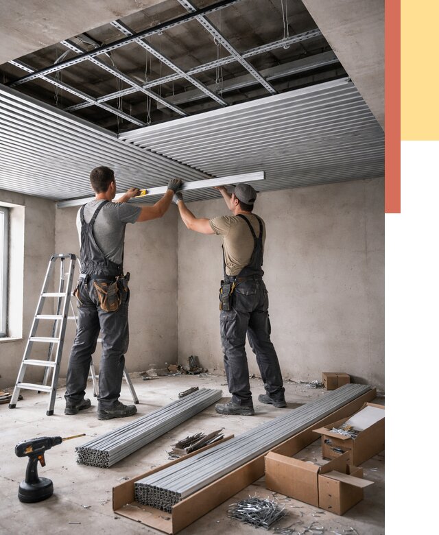 Монтаж реечного потолка в Владикавказе от 4639 руб. под ключ | ОТДЕЛОЧНИК-Вкз