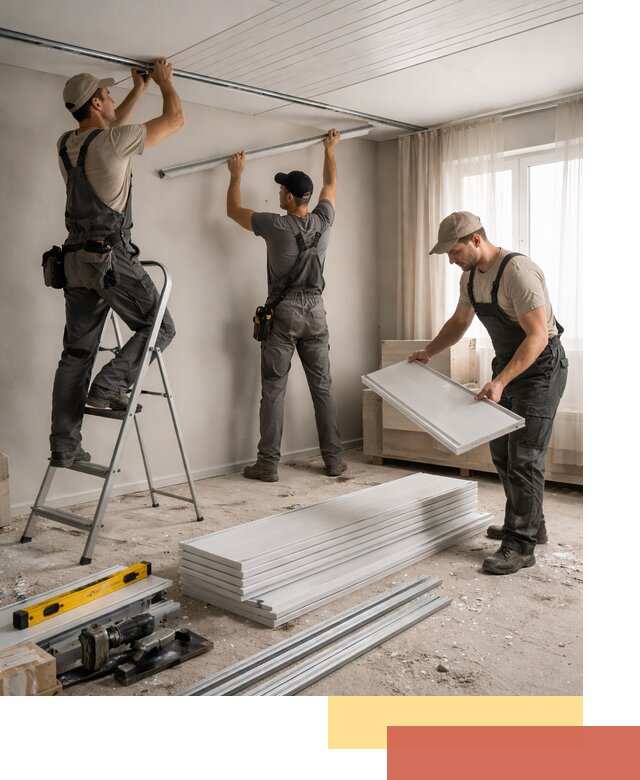 Монтаж потолка из ПВХ панелей в Владикавказе оперативно и качественно