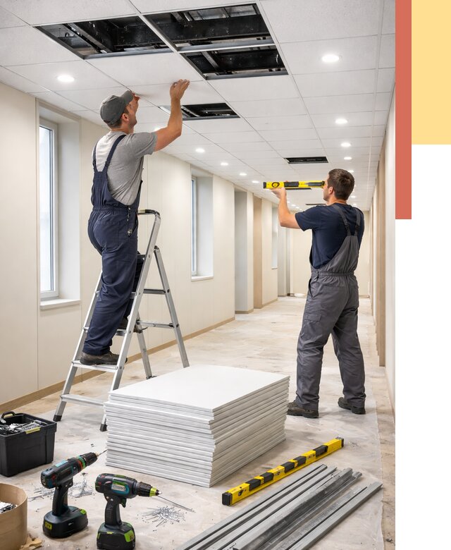 Ремонт потолка Армстронг в Владикавказе от 4639 руб. — быстро и недорого | ОТДЕЛОЧНИК-Вкз